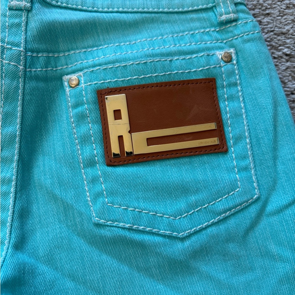Roberto Cavalli teal jeans size 40 EU